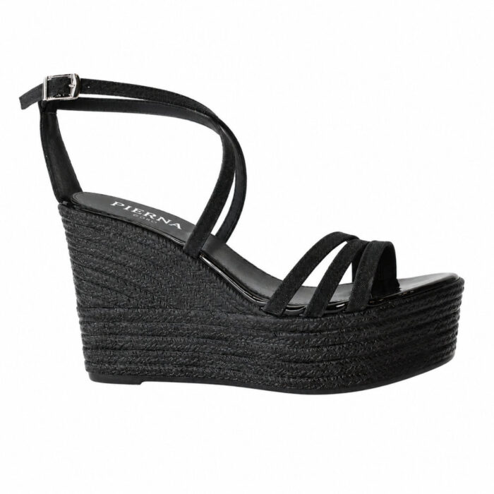 Pierno D'Oro Γυναικεία Σανδάλια Platforms Μαύρα 1133-37 - Lampis Shoes