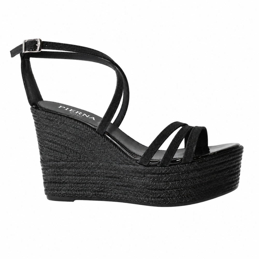Pierno D'Oro Γυναικεία Σανδάλια Platforms Μαύρα 1133-37 - Lampis Shoes