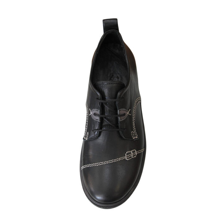 Pyramis Remake Γυναικεία Δερμάτινα Sneakers Μαύρα 552/9002 - Lampis Shoes