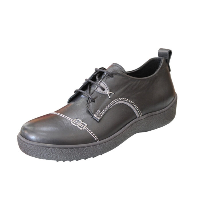 Pyramis Remake Γυναικεία Δερμάτινα Sneakers Μαύρα 552/9002 - Lampis Shoes