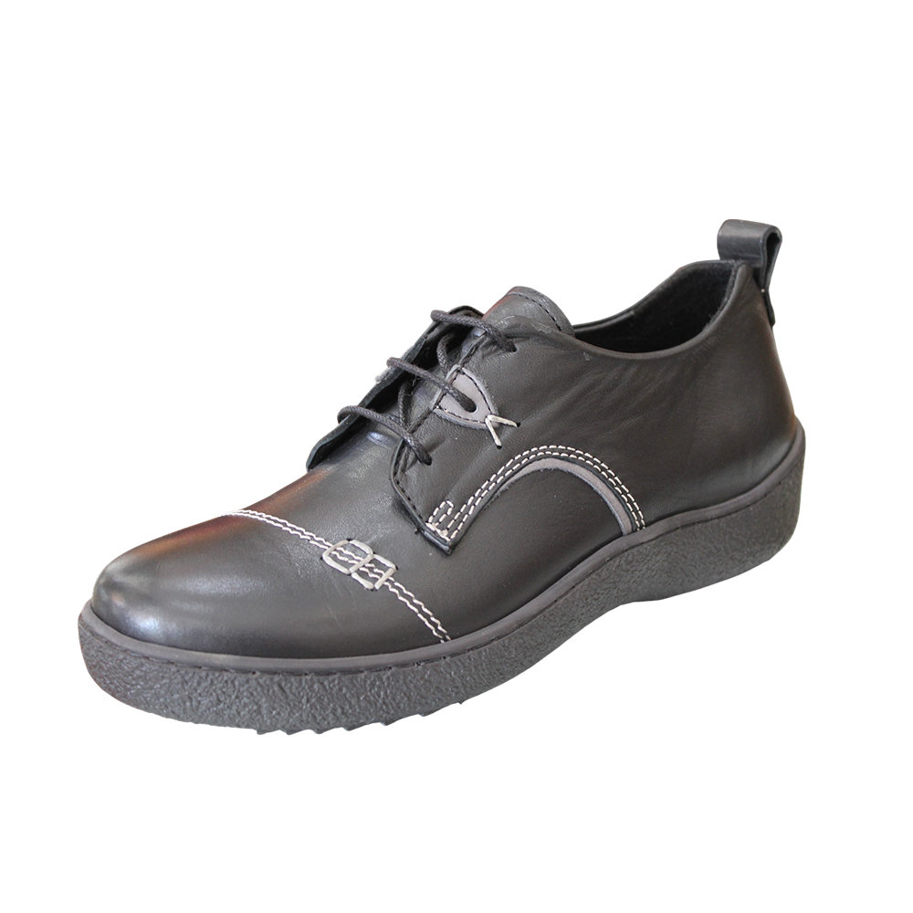 Pyramis Remake Γυναικεία Δερμάτινα Sneakers Μαύρα 552/9002 - Lampis Shoes