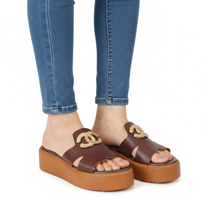 Pyramis Γυναικείες Πλατφόρμες Καφέ 25185/1050 - Lampis Shoes