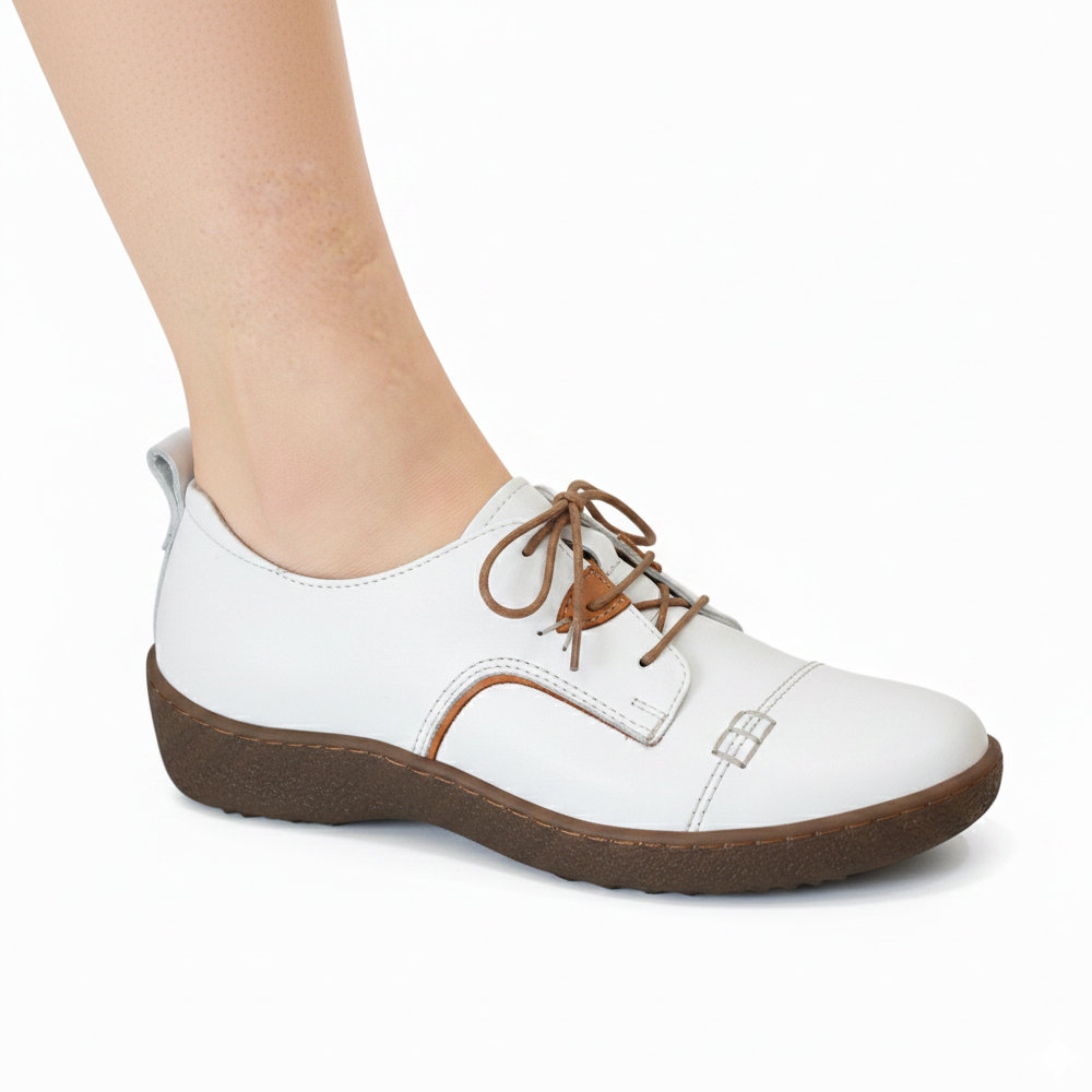 Pyramis Remake Γυναικεία Δερμάτινα Sneakers Λευκά 552/9002 - Lampis Shoes