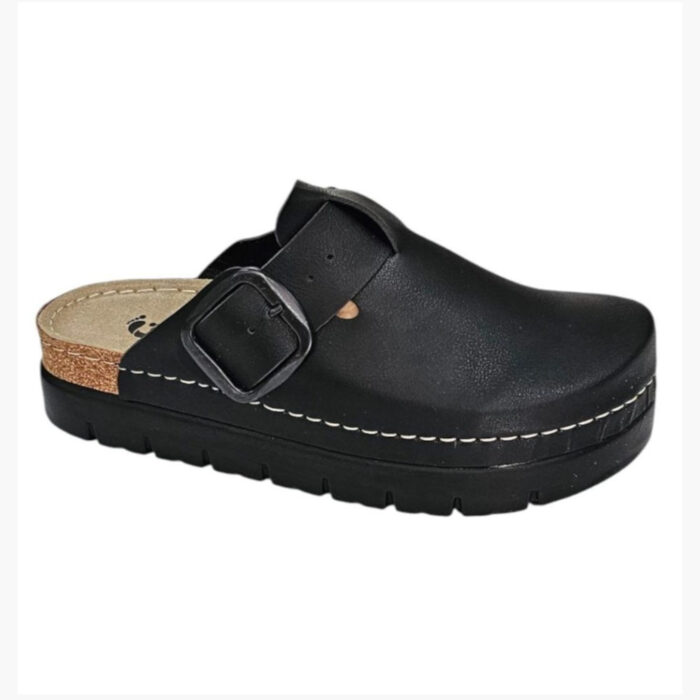 Vesna Γυναικεία Ανατομικά Σαμπό Μαύρα 610 - Lampis Shoes