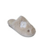 Atlanta Γυναικείες Χειμερινές Παντόφλες Μπεζ flower-03 - Lampis Shoes