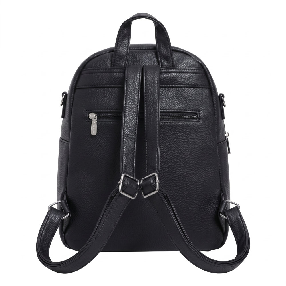 Bag to Bag Γυναικεία Τσάντα Πλάτης Μαύρη QC-1202 - Lampis Shoes