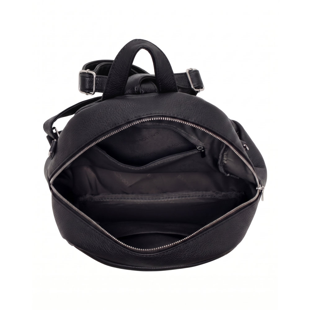 Bag to Bag Γυναικεία Τσάντα Πλάτης Μαύρη QC-1202 - Lampis Shoes