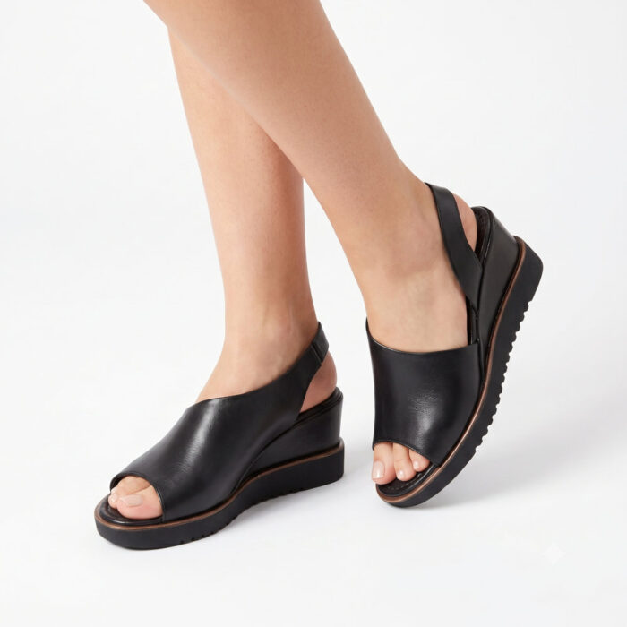 Pyramis Deos Γυναικεία Σανδάλια Platforms Μαύρα 1701 - Lampis Shoes