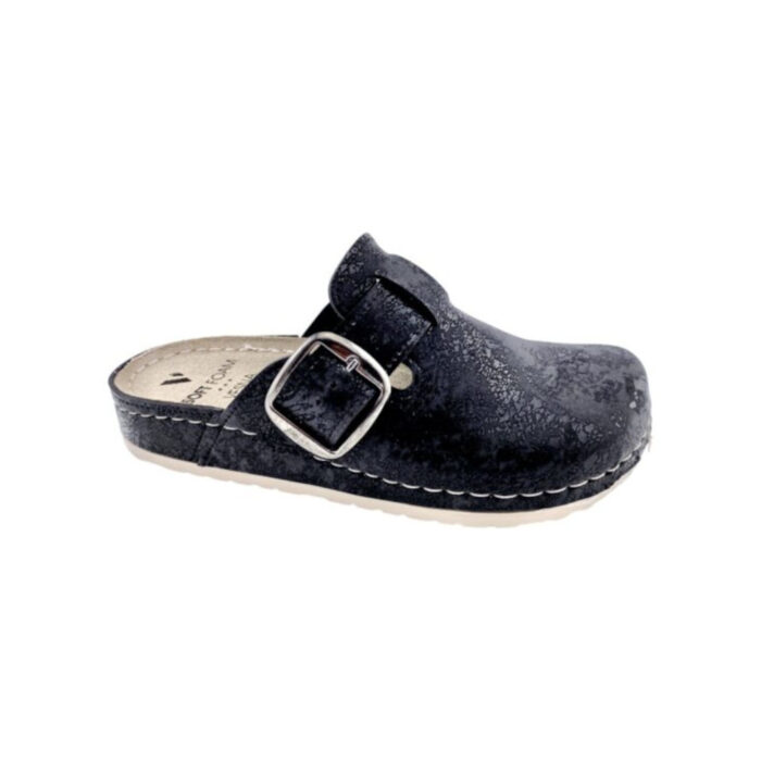 Vesna Γυναικεία Ανατομικά Σαμπό Μαύρα 326 - Lampis Shoes