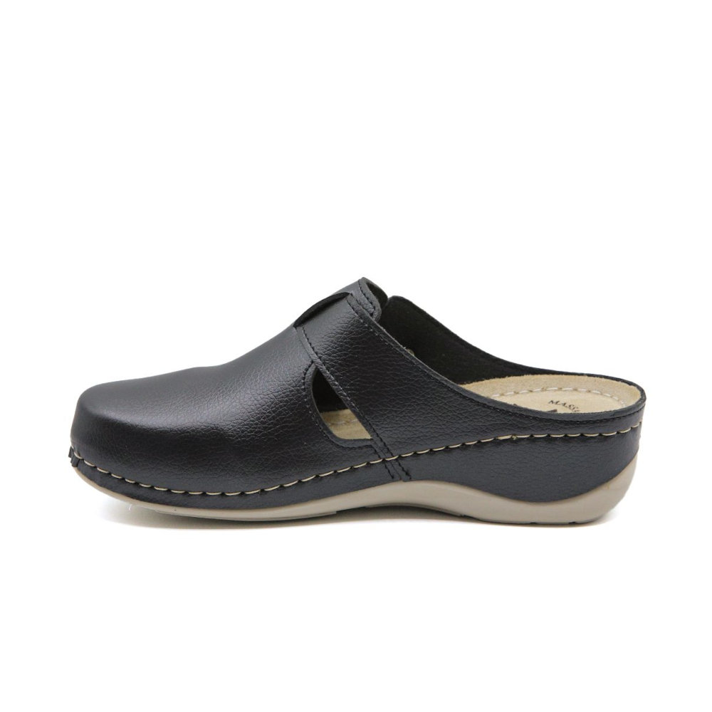 Vesna Γυναικεία Ανατομικά Σαμπό Μαύρα 338 - Lampis Shoes