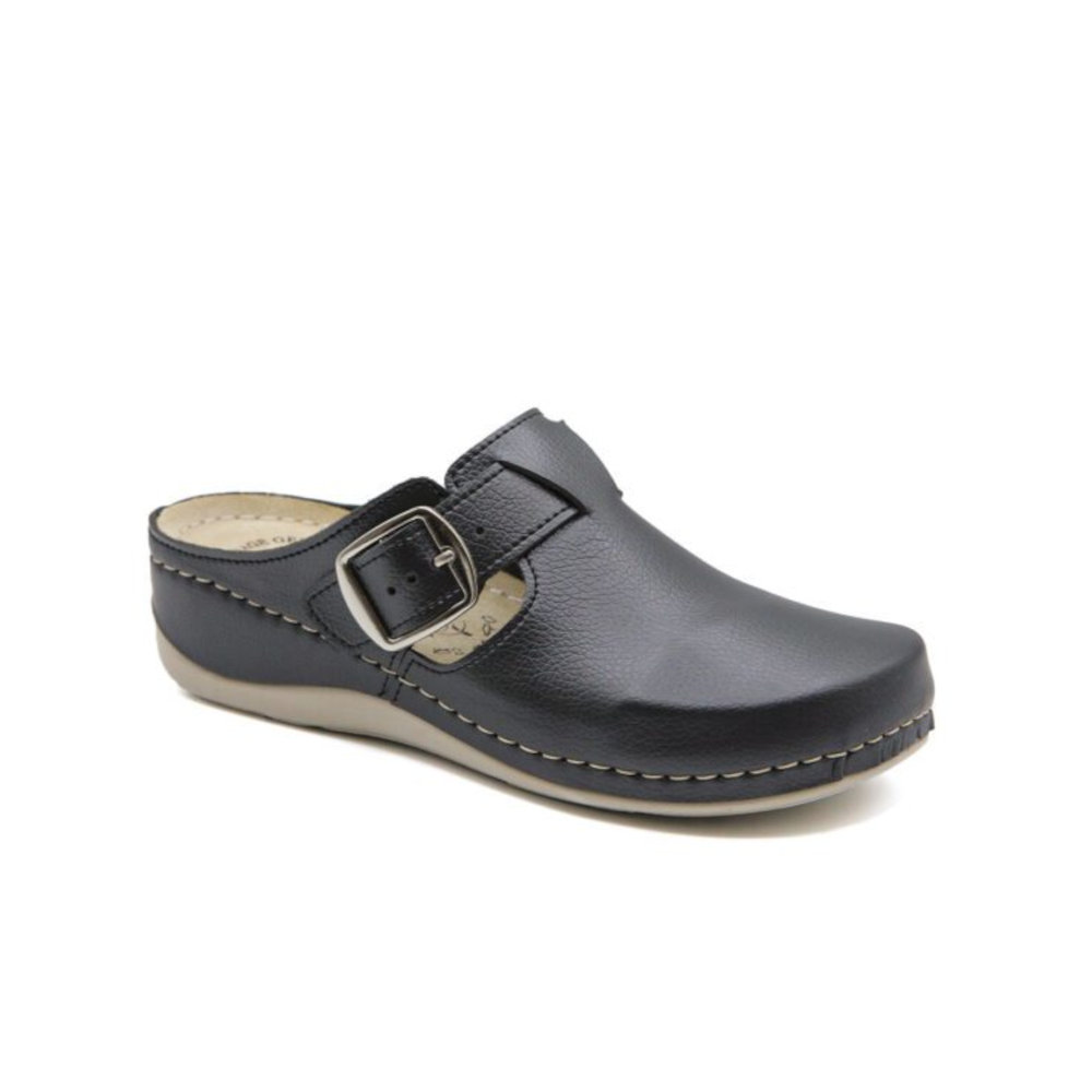 Vesna Γυναικεία Ανατομικά Σαμπό Μαύρα 338 - Lampis Shoes