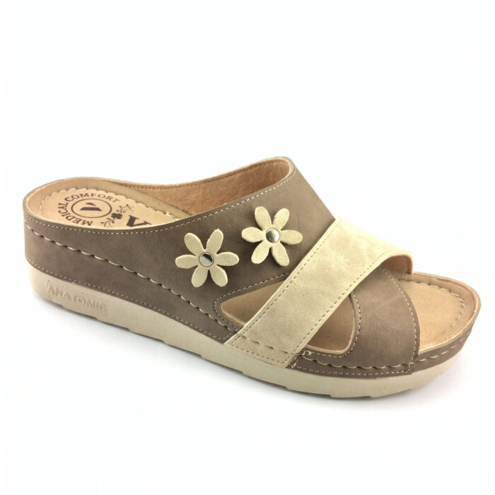 Vesna Γυναικεία Ανατομικά Σανδάλια Καφέ 190 - Lampis Shoes