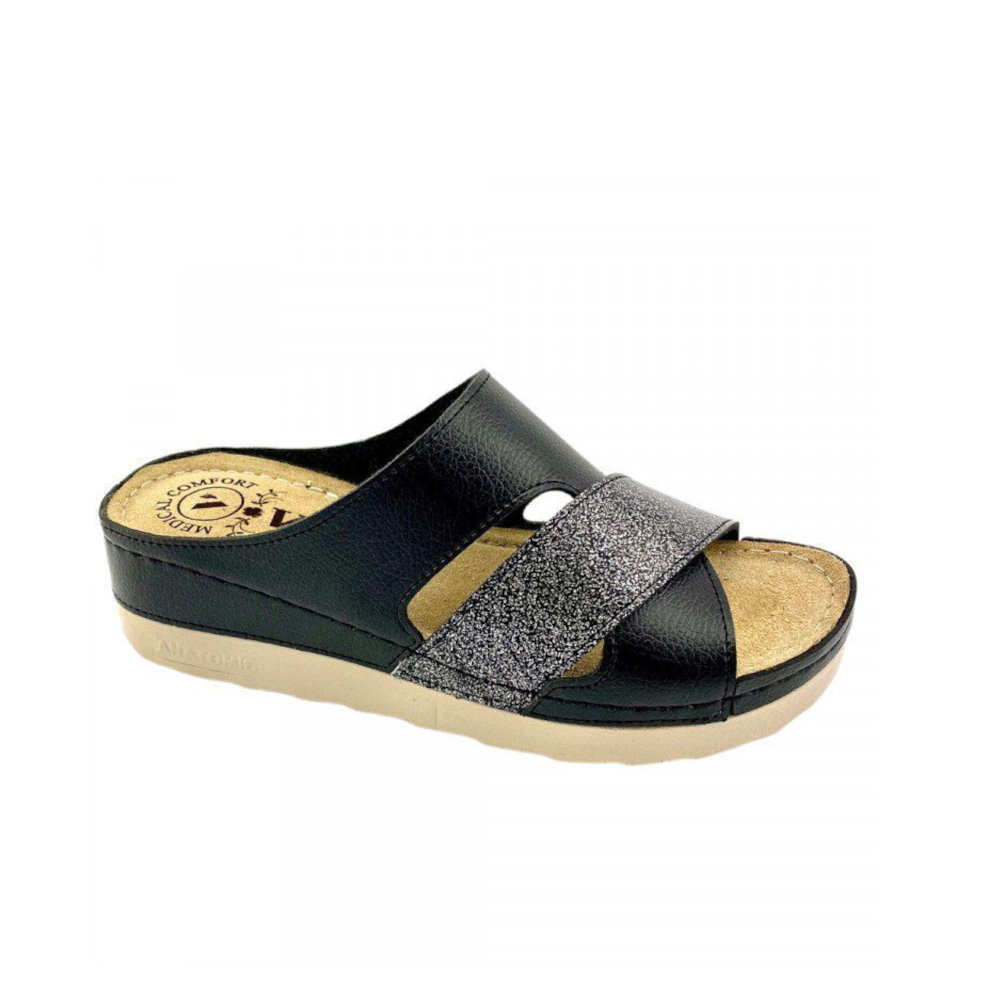 Vesna Γυναικεία Ανατομικά Σανδάλια Μαύρα 197 - Lampis Shoes