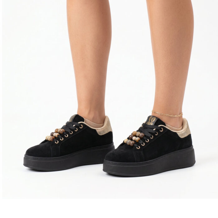 Zak Γυναικεία Sneakers Μαύρα SD28012 - Lampis Shoes