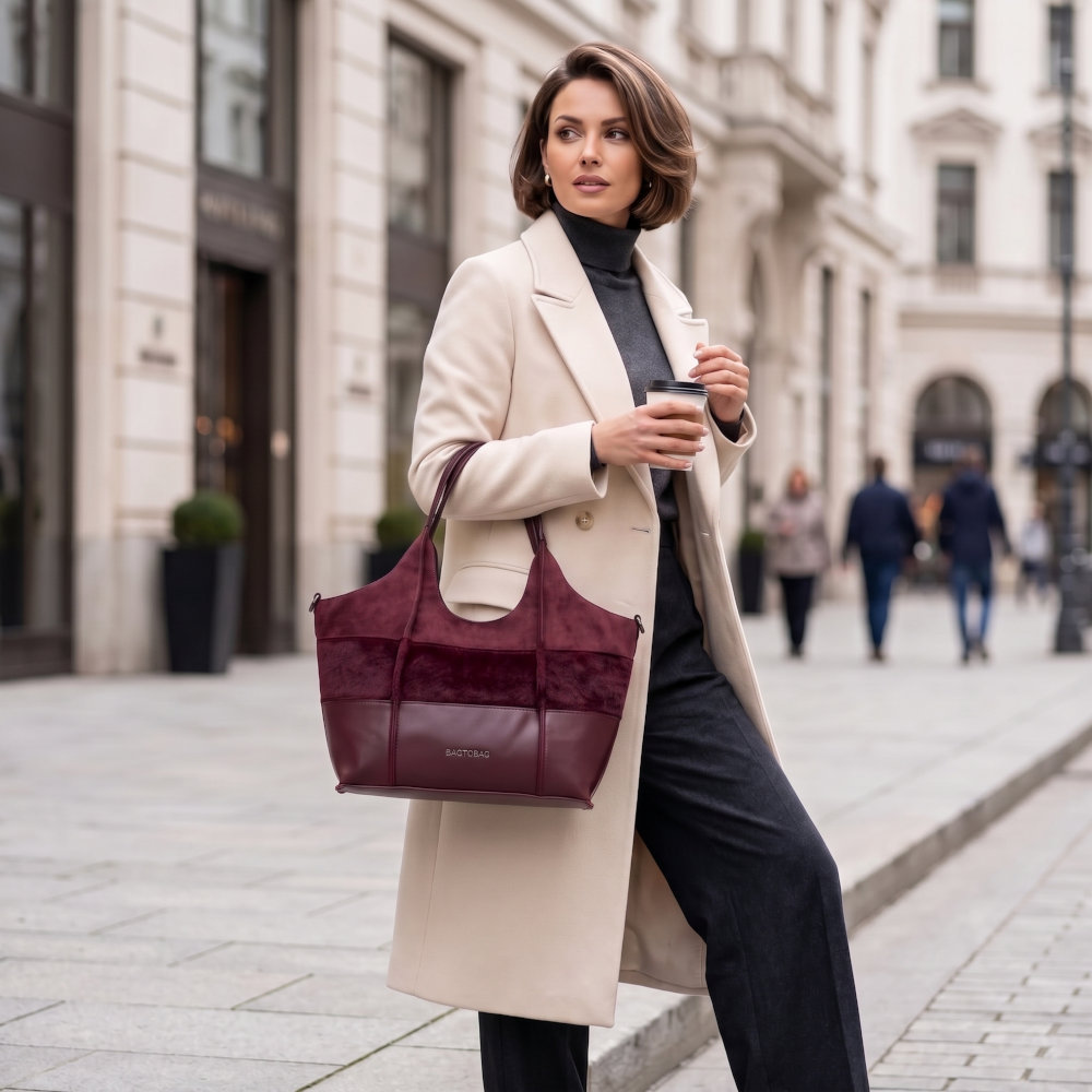 Bag to Bag Γυναικεία Τσάντα Χειρός Μπορντό BLY1119 - Lampis Shoes