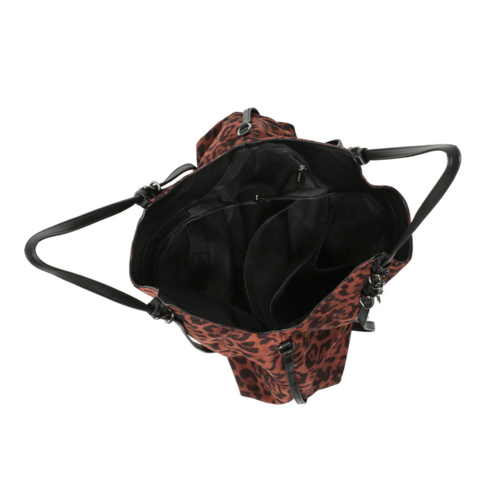 Bag to Bag Γυναικεία Τσάντα Ώμου Καφέ Λεοπάρ BTB0055 - Lampis Shoes
