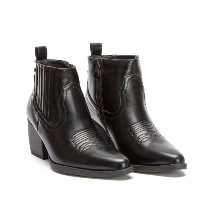Blondie Γυναικεία Μποτάκια Cowboy Μαύρα SD57042 -Lampis Shoes
