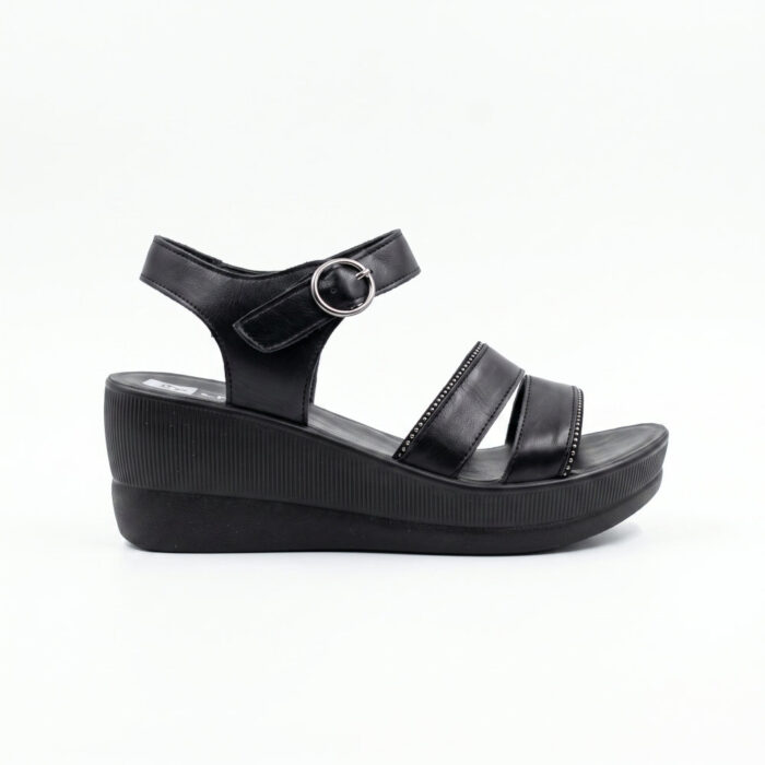 L.S.J Shoes Γυναικεία Σανδάλια Platforms Μαύρα E13 - Lampis Shoes