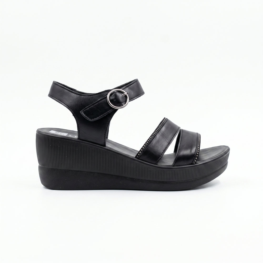 L.S.J Shoes Γυναικεία Σανδάλια Platforms Μαύρα E13 - Lampis Shoes