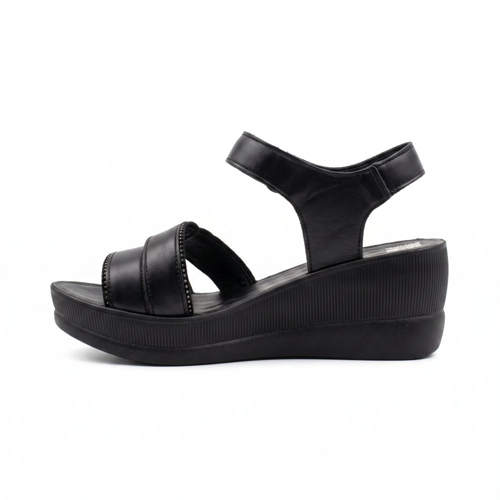 L.S.J Shoes Γυναικεία Σανδάλια Platforms Μαύρα E13 - Lampis Shoes