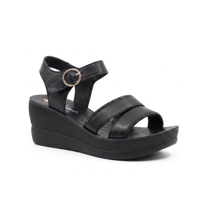 L.S.J Shoes Γυναικεία Σανδάλια Platforms Μαύρα E13 - Lampis Shoes