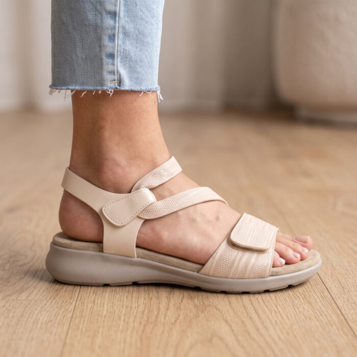 La Bottine Souriante Γυναικεία Πέδιλα Μπεζ BHY1005 - Lampis Shoes