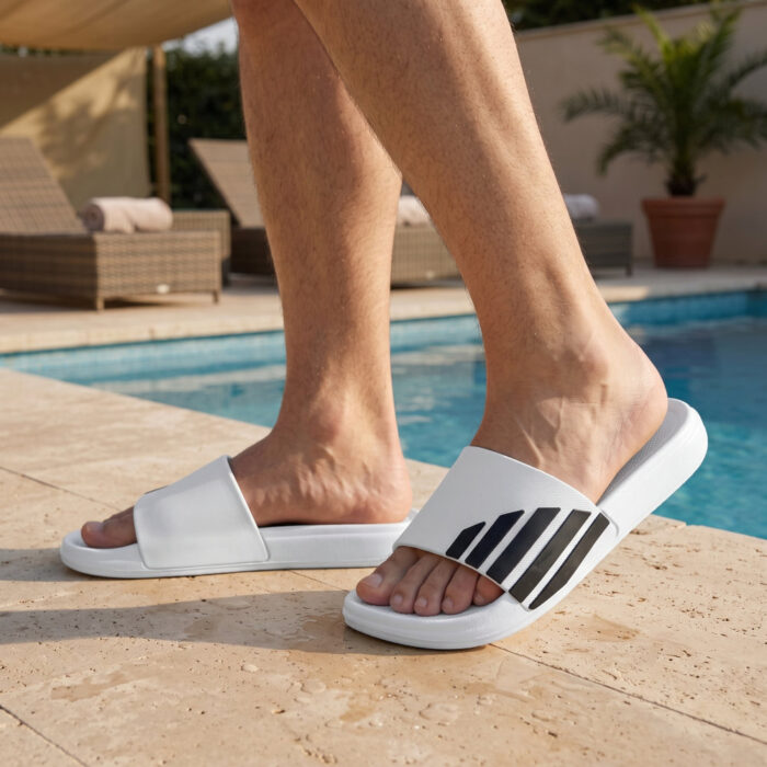 Lampis Shoes Ανδρικές Παντόφλες Λευκές CC07 - Lampis Shoes