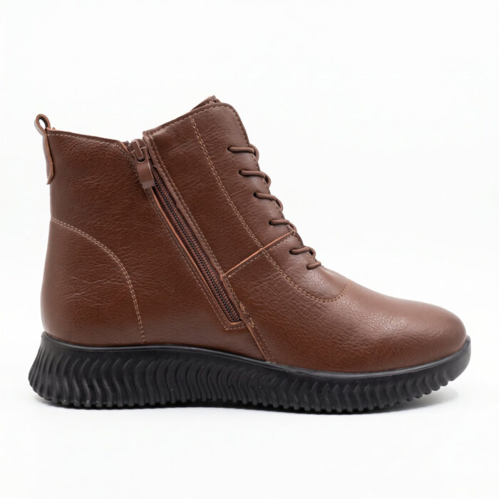 Mira & Max Γυναικεία Μποτάκια Καφέ B21 - Lampis Shoes