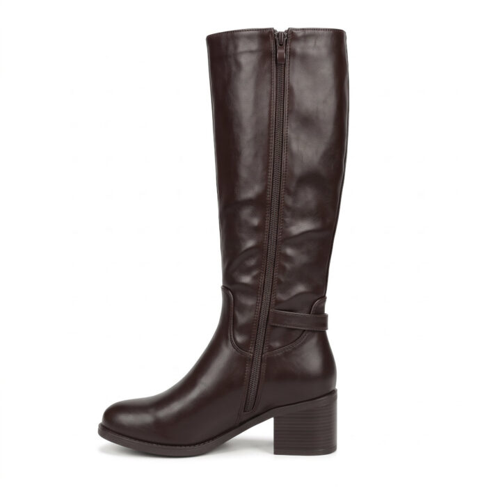 Plato Γυναικείες Μπότες Καφέ 05658 - Lampis Shoes