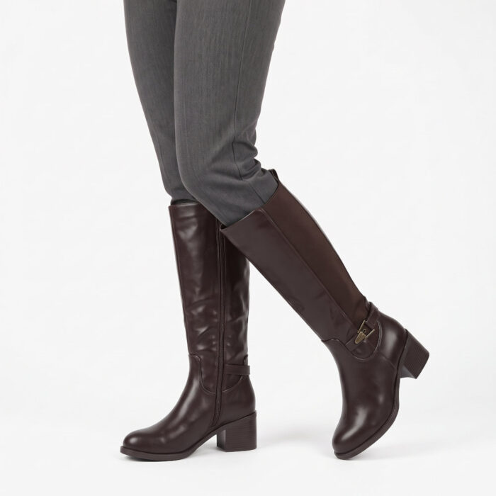 Plato Γυναικείες Μπότες Καφέ 05658 - Lampis Shoes