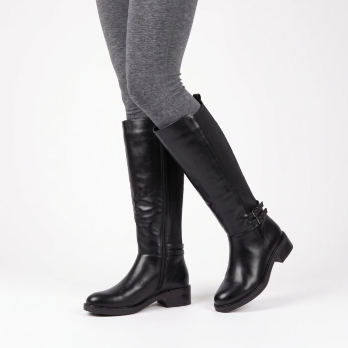 Plato Γυναικείες Μπότες Μαύρες RQ-568 - Lampis Shoes