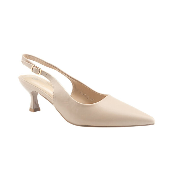 Plato Μυτερές Γόβες Μπεζ 34575 - Lampis Shoes