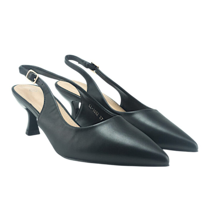 Plato Μυτερές Γόβες Μαύρες 34574 - Lampis Shoes