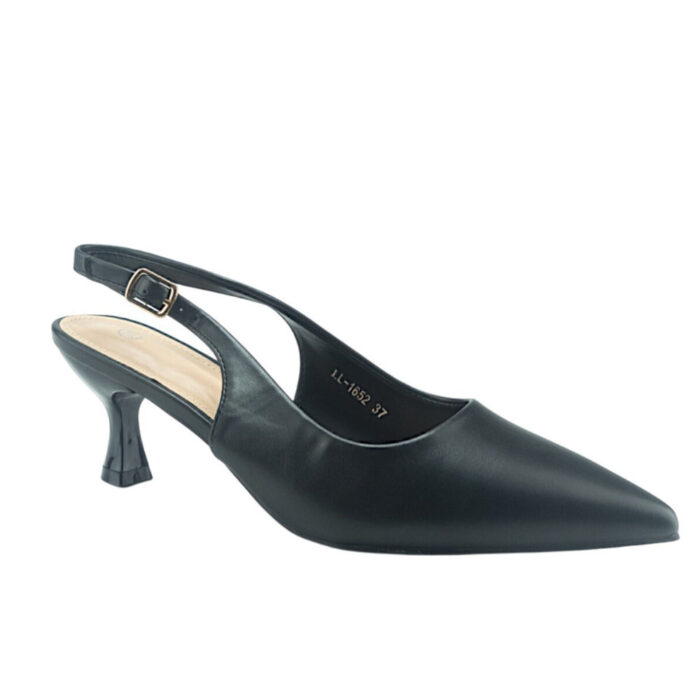 Plato Μυτερές Γόβες Μαύρες 34574 - Lampis Shoes