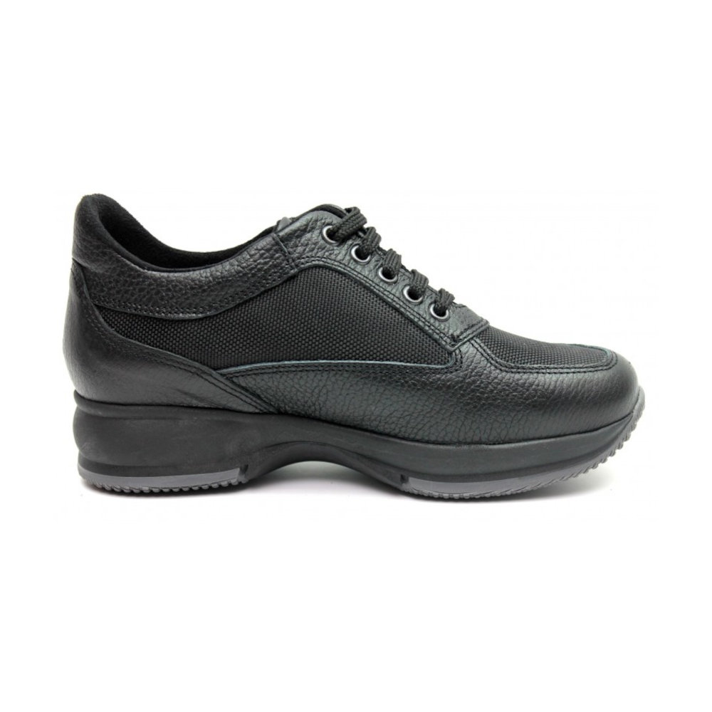 Pyramis Γυναικεία Δερμάτινα Ανατομικά Sneakers Μαύρα 8216/H800 - Lampis Shoes