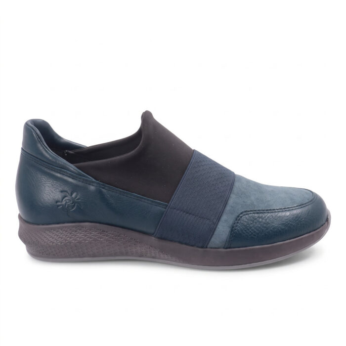 Remake Γυναικεία Δερμάτινα Ανατομικά Sneakers Μπλε 8233/910 - Lampis Shoes