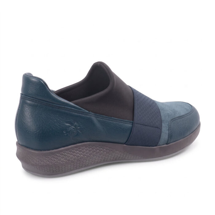 Remake Γυναικεία Δερμάτινα Ανατομικά Sneakers Μπλε 8233/910 - Lampis Shoes