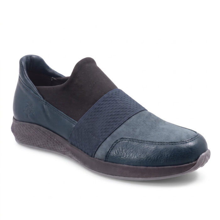 Remake Γυναικεία Δερμάτινα Ανατομικά Sneakers Μπλε 8233/910 - Lampis Shoes