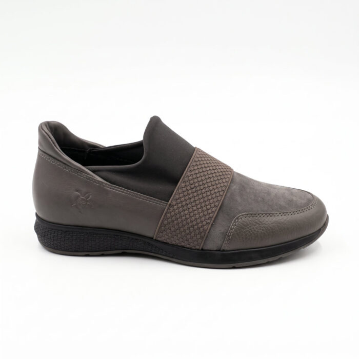 Remake Γυναικεία Δερμάτινα Ανατομικά Sneakers Γκρι 8233/910 - Lampis Shoes