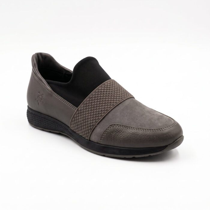 Remake Γυναικεία Δερμάτινα Ανατομικά Sneakers Γκρι 8233/910 - Lampis Shoes