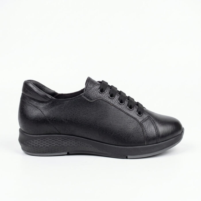 Remake Γυναικεία Δερμάτινα Ανατομικά Sneakers Μαύρα 7230/910 - Lampis Shoes