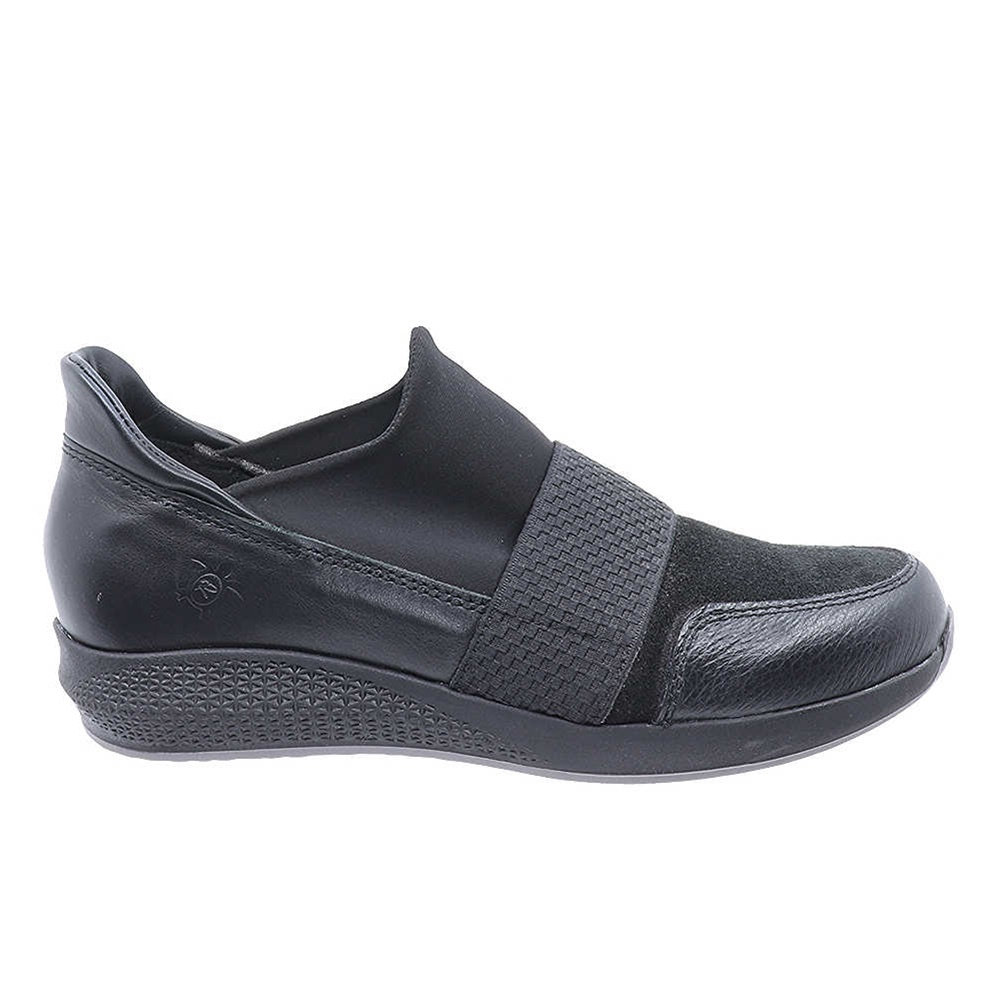 Remake Γυναικεία Δερμάτινα Ανατομικά Sneakers Μαύρα 8233/910 - Lampis Shoes