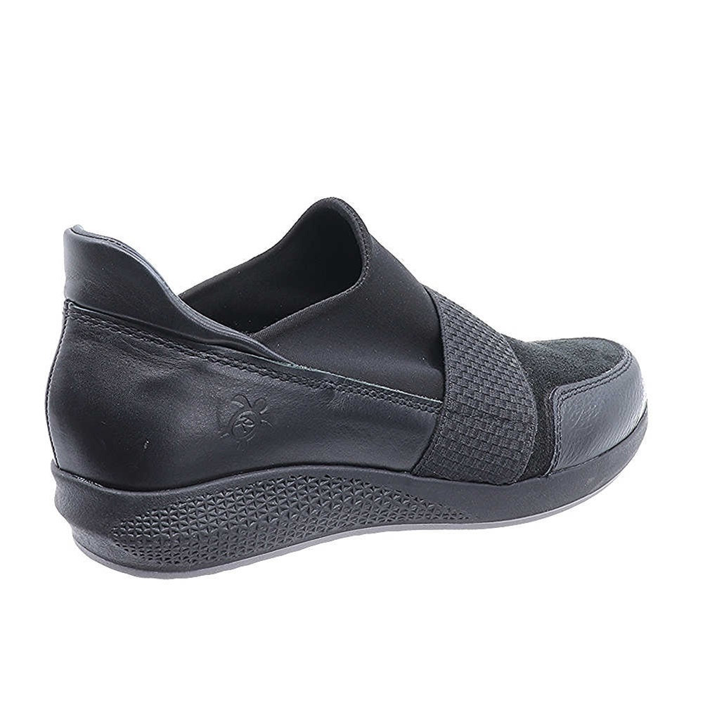 Remake Γυναικεία Δερμάτινα Ανατομικά Sneakers Μαύρα 8233/910 - Lampis Shoes