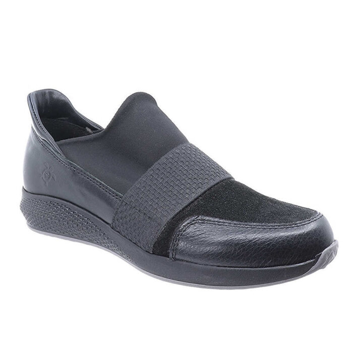 Remake Γυναικεία Δερμάτινα Ανατομικά Sneakers Μαύρα 8233/910 - Lampis Shoes
