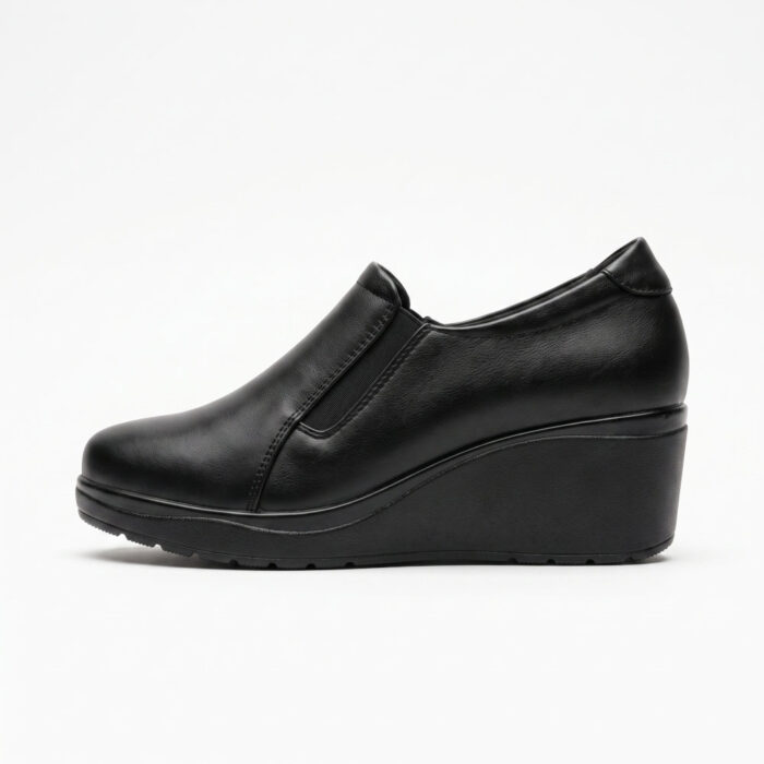 Soft Space Γυναικεία Sneakers Slip-on Mαύρα PA8895 - Lampis Shoes