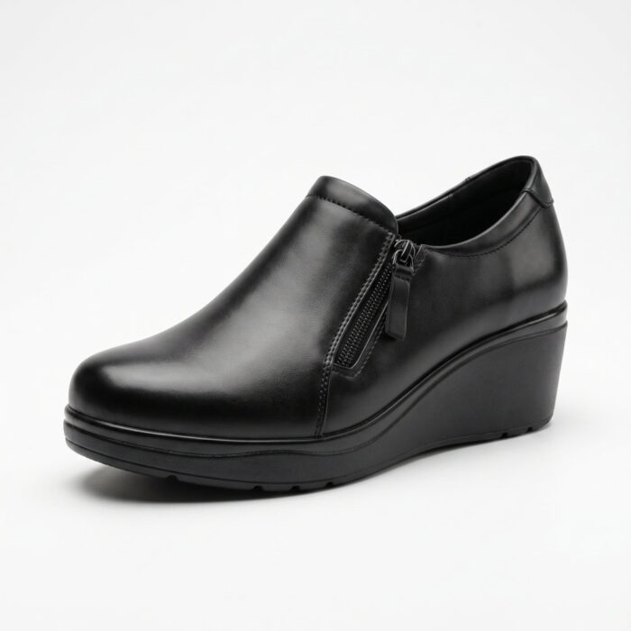 Soft Space Γυναικεία Sneakers Slip-on Mαύρα PA8895 - Lampis Shoes