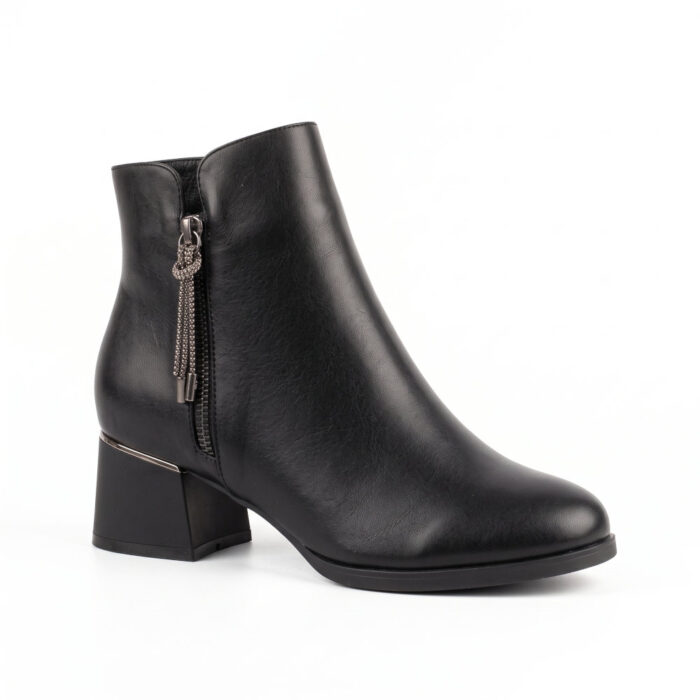 Super Mode Γυναικεία Μποτάκια Μαύρα 22089-13D - Lampis Shoes