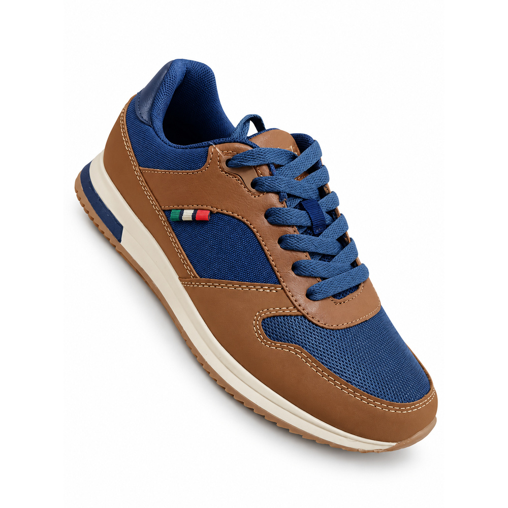 Ανδρικά Sneakers Καφέ Μπλε με Αντιολισθητική Σόλα - Image 3